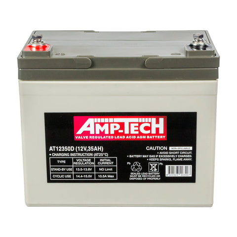 Amptech AT1235D 12V 35Ah VRLA AGM Deep Cycle Battery