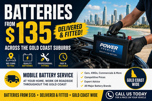 Batteries From $135 Delivered & Fitted Across the Gold Coast