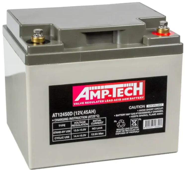 Amptech AT12450D 12V 45Ah VRLA AGM Deep Cycle Battery