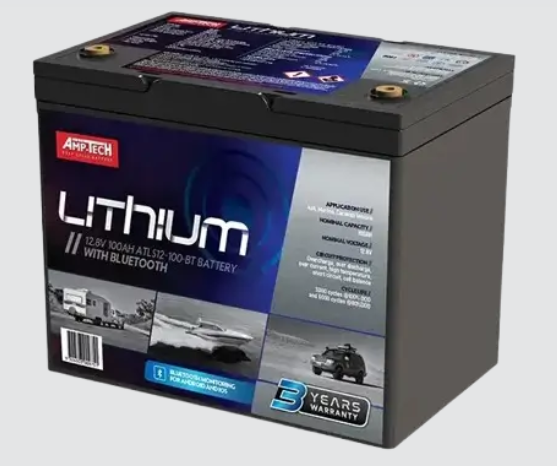 Amptech ATLS12-100 12V 100Ah Lithium LiFePO4 Deep Cycle Battery ...