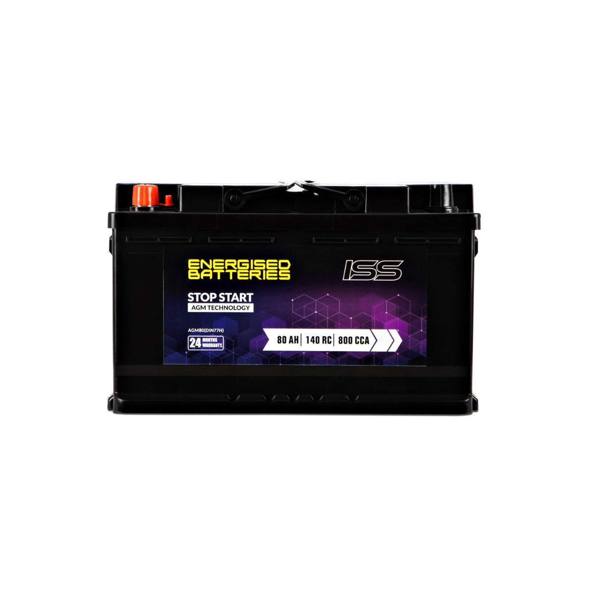 Energised AGM Battery AGM80R (DIN77R)